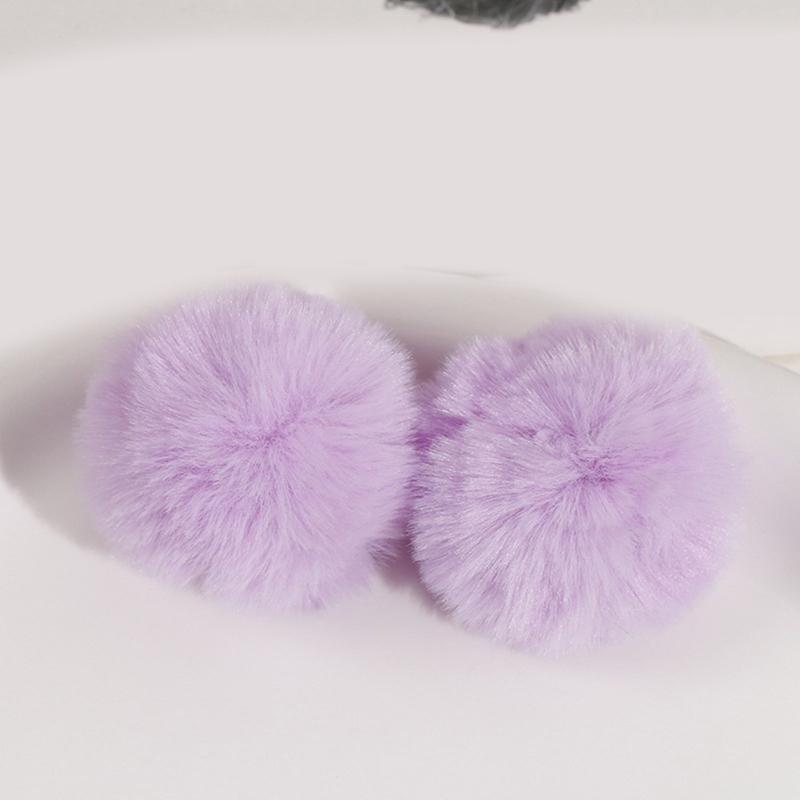 10pcs Rabbit Hair Ball 5.5cm Pompoms for Keychain DIY Bag Charm Plush Ball Applique Material Cap Hat Gloves Accessories