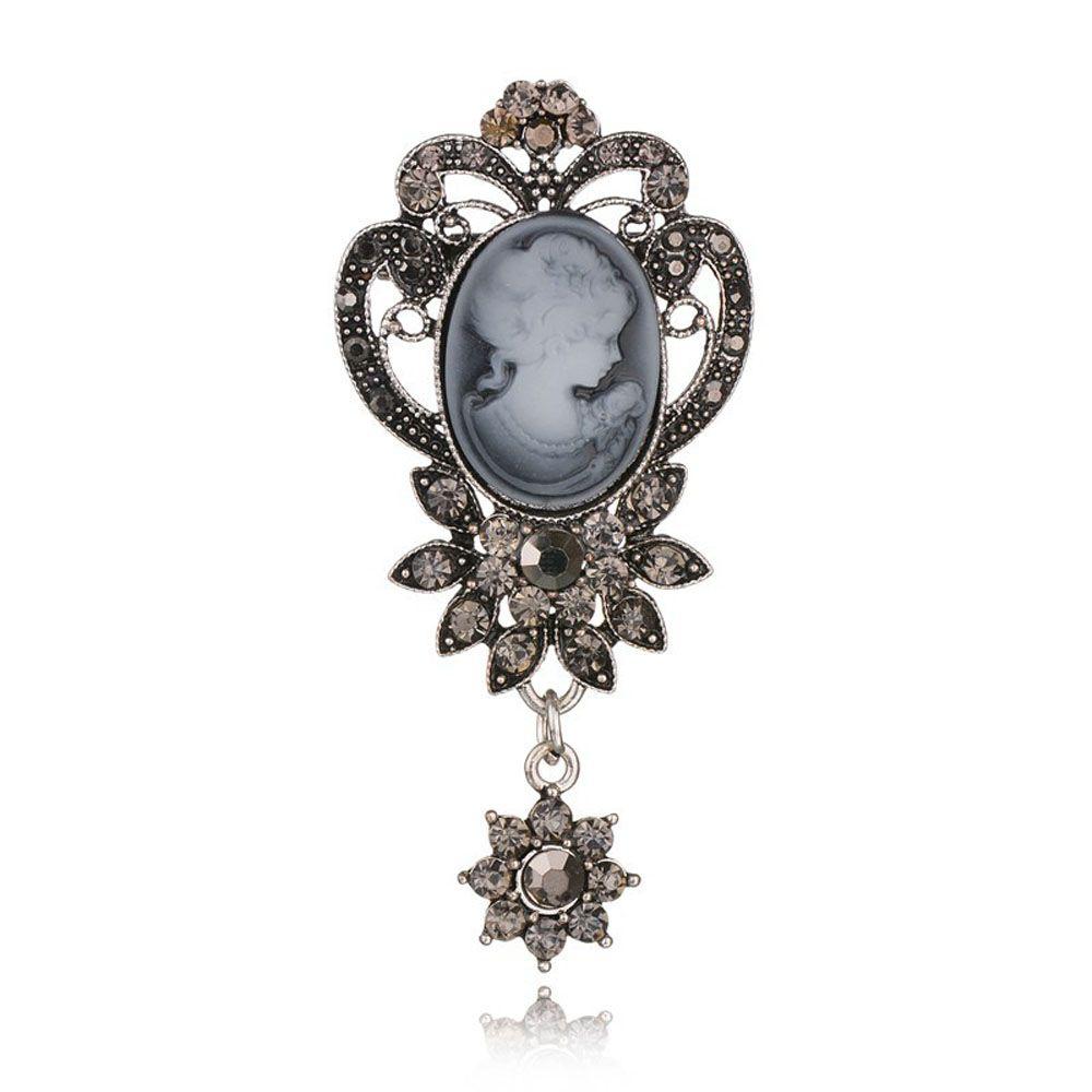 1PC Queen Rhinestone Boutonniere Vintage Fashion Accessories Brooch Pin Christmas Gift Jewelry