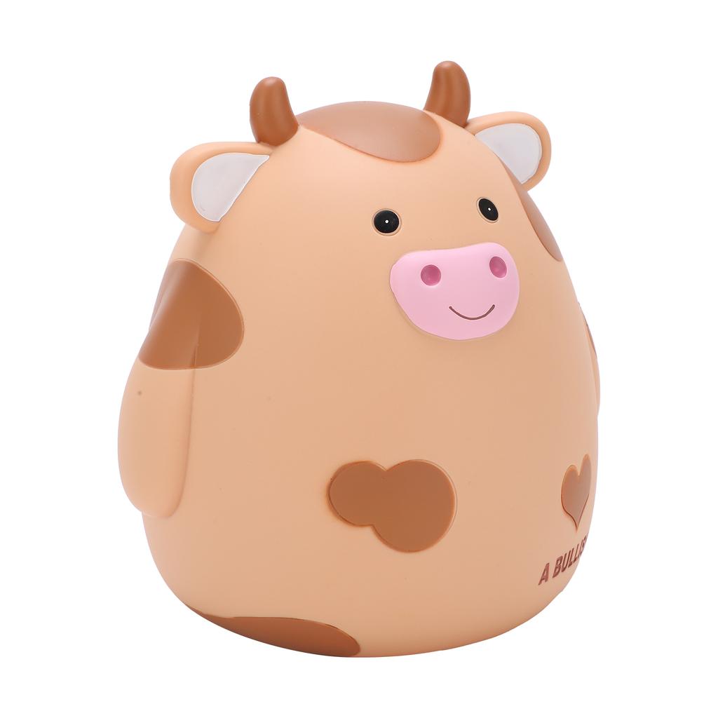 Piggy Bank Cartoon Cow Cute Practical Vinyl Broken Resistant Coin Bank for Children S Day Gifts
