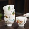 Suet Jade White Porcelain Kung Fu Tea Set Small Teacup Single Cup Master Cup Ceramic Tea Cup Household Tea Bowl Tea Cup