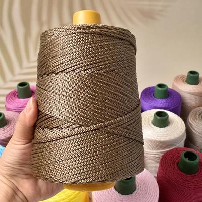Light-Weight Ice Silk Yarn for Summer DIY Hand-Woven Sun Hat Bag Shoes Cushion Craft Rope Hollow Wool Crocheting Cushion