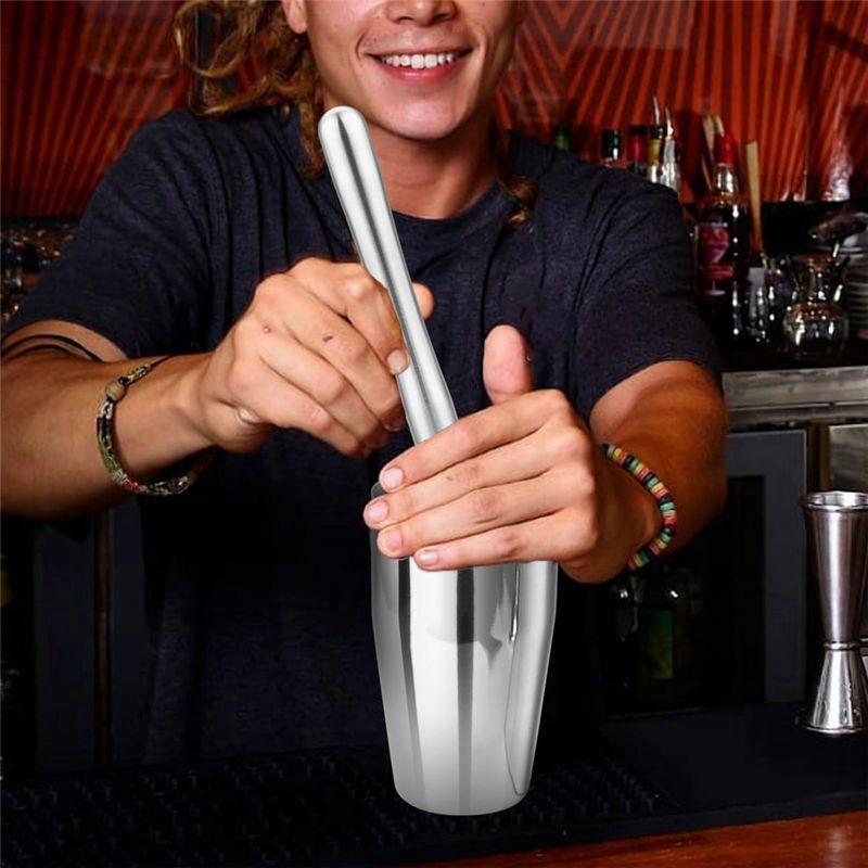 A20F-Cocktail Shaker Bartender Kit - 5 Pieces Cocktail Martini Shaker With Strainer, Muddler For Cocktails, Bar Spoon