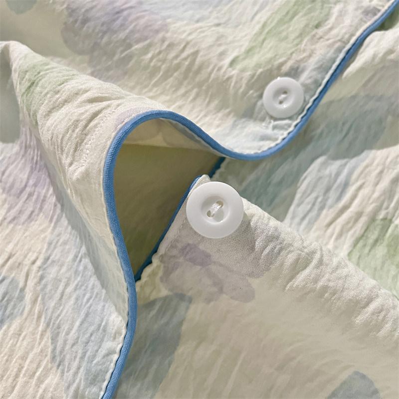 Damen Pyjama Set Baumwolle Nachtwäsche Knopfleiste Oberteile und Shorts Pyjama 2-teiliges Set Pyjama Femme Nachtwäsche Loungewear Sommer