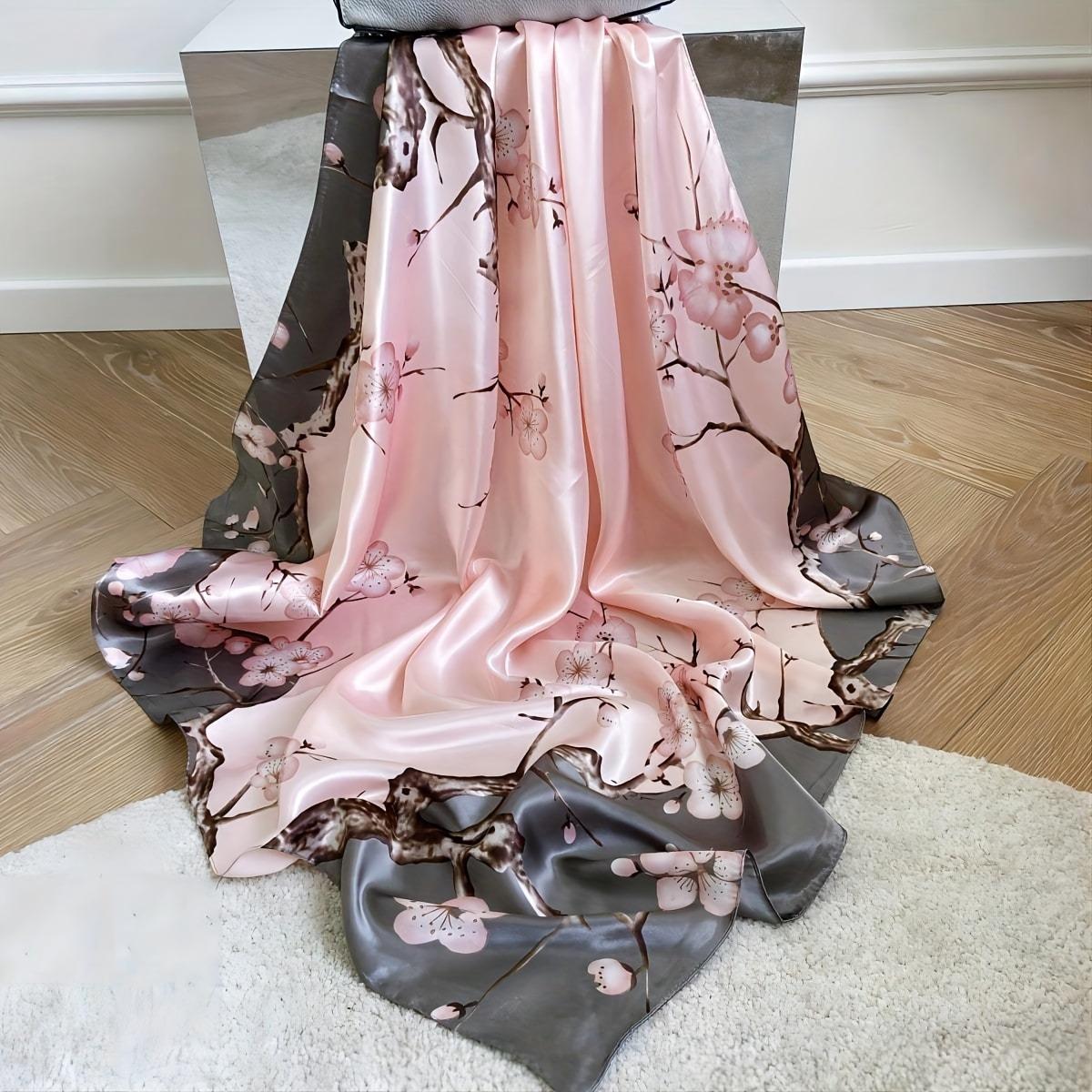 

Весенне-летний элегантный шарф с цветочным принтом 90*90 см квадратный шарф шарф атласный шелковый шарф женский платок