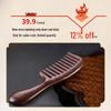 Wide Tooth Wooden Comb for Women - Anti-Scald Sandalwood Curling Comb for Hair Loss Prevention