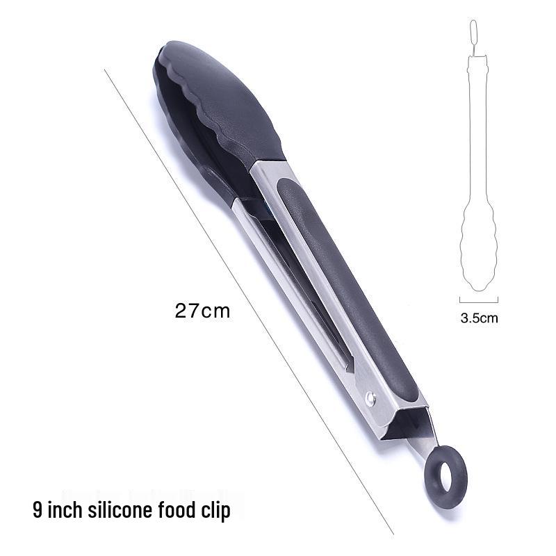 Cross-Border Stainless Steel & Silicone BBQ Grilling Tongs Set – 7", 9", 12"