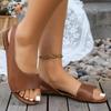 Sandalen Damen 2025 Neu Europäisch und Amerikanisch Große Größe Sommer Mode Flach Vielseitig Strand Sandalen