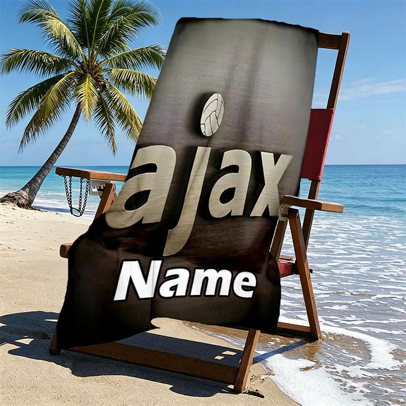 Custom Name Personalized Ajax Print Beach Towel, for Trip Camping Beach Party Home Decor, Birthday Gift for Family & Friends