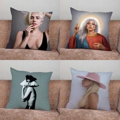 Singer L-Lady G-Gaga Pillow Case For Home Bedroom Car Office Decoration Living Room Sofa Cushion Cover Suitable