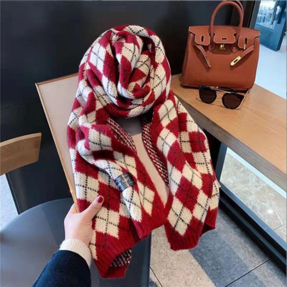 Soft and Waxy College Style Korean Style Versatile and Cute Scarf for Women Winter Warm Student Korean Version Ins Scarf for Men