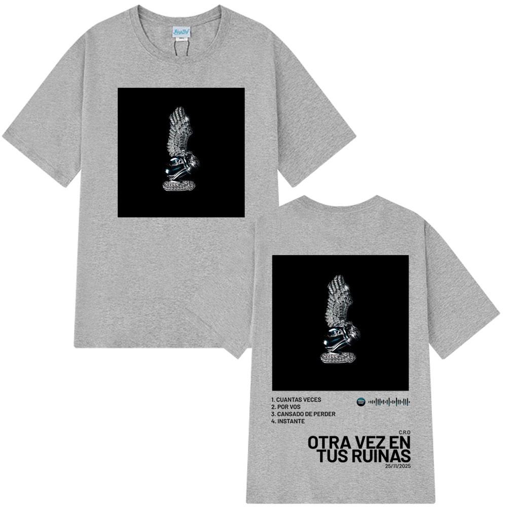 Rapper C.R.O. Otra Vez En Tus Ruinas New Album 2025 Print Men Women Hip Hop Fashion Harajuku Cotton T-shirt Oversized T-shirts
