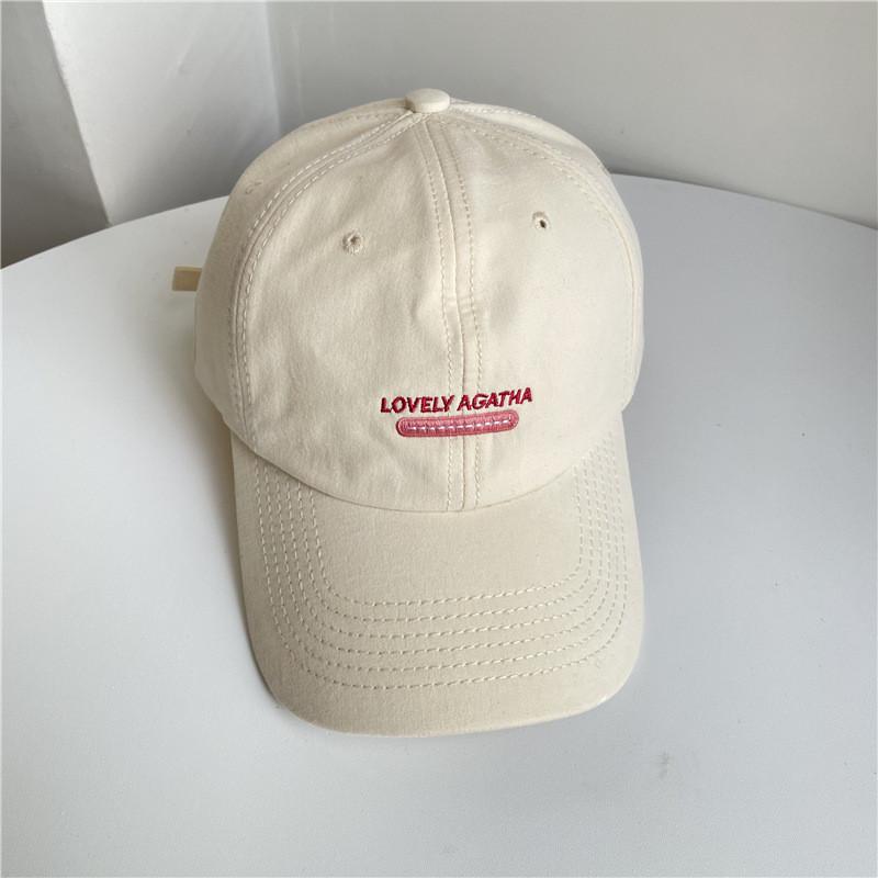 Lovely Agatha Letter Baseball Cap With Embroidered For Women And Men абрикосовый
