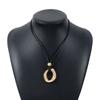 Tooxika Personality Design Irregular Circle Pendant Necklace Simple Knot Tie Rope Necklace