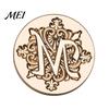 Decorative Wax Seal Stamp Iris A-Z Initial Alphabet Head, Brass Engraved Vintage Sealing Head for Wedding Invitations Envelopes Journal Gift Packaging