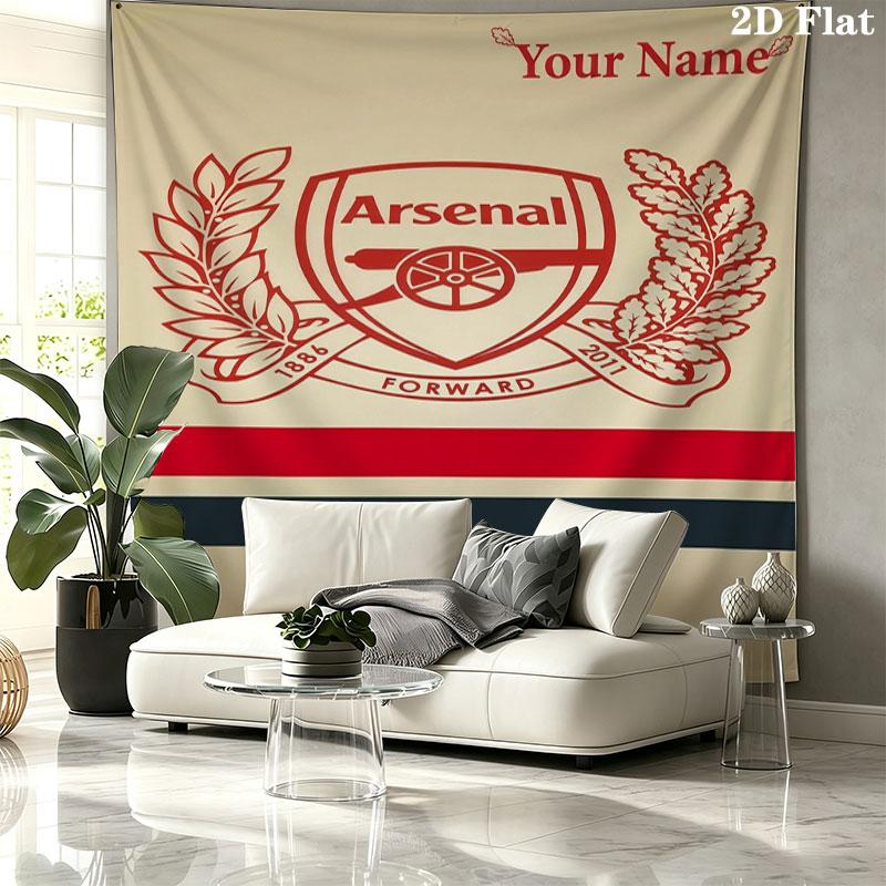 Arsenal F Custom Name Wall Tapestry Aesthetic Wall Hanging Printed Fabric Blanket Decorative Tapestries for Bedroom Living Room Home Decor