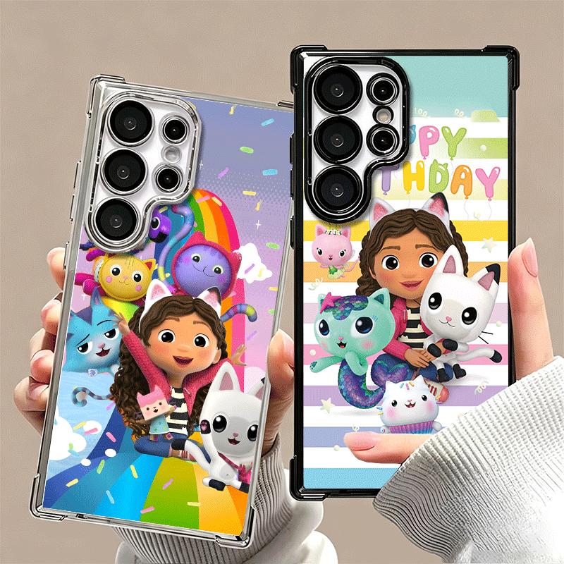 G-Gabbys Dollhouse Cartoon Plating Phone Case For Samsung Galaxy S24 S25 FE S26 Edge S23 Ultra S22 S21 Plus S20 Anti-Fall Airaba