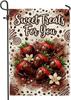 Chocolate Covered Strawberries Garden Ag, Sweet Romantic Hearts Swirls Valentine'S Day Brown Burlap Double Sided Small PPZ
