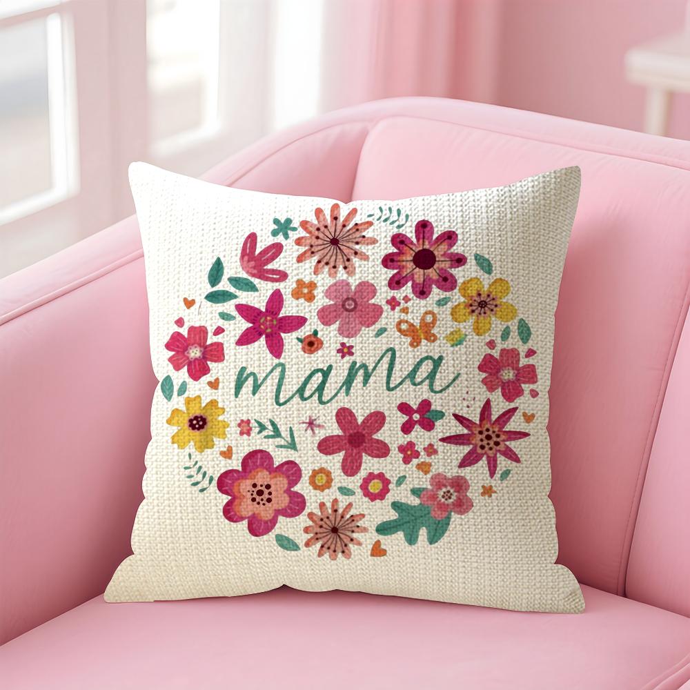 MaMa Cushion Cover Comfort Sofa Bed Silky Elegant Invisible Zipper Decorative Holiday Gifts