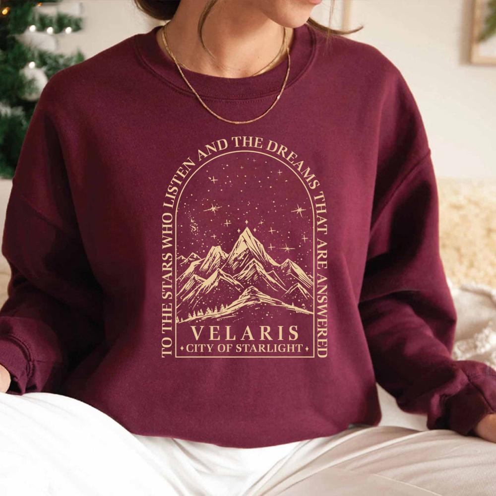 Velaris City of Starlight Sweatshirt Acotar Series Hoodie Unisex Crewneck Sweatshirts Long Sleeve Casual Pullover SJM Merch