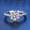Bague Ringen Snowflake Rings 1 Carat Colored Moissanite Ring For Women Christmas Gift Romantic Winter Sterling Silver 925 Jewelry