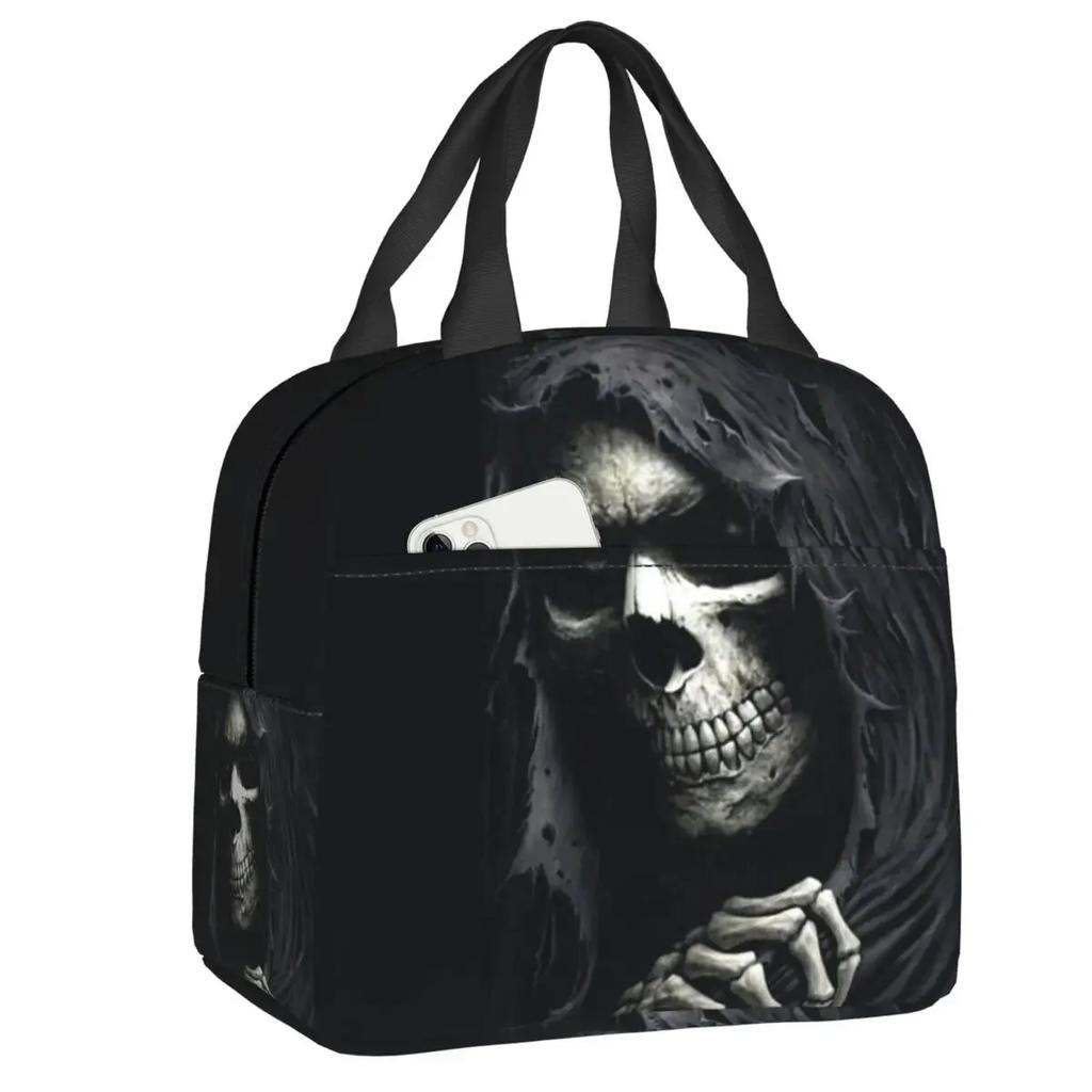 Evil Hands Skull Lunch Bag Leakproof Halloween Gothic Skeleton Thermal Cooler Insulated Lunch Box For Women Kids Food Tote Bags