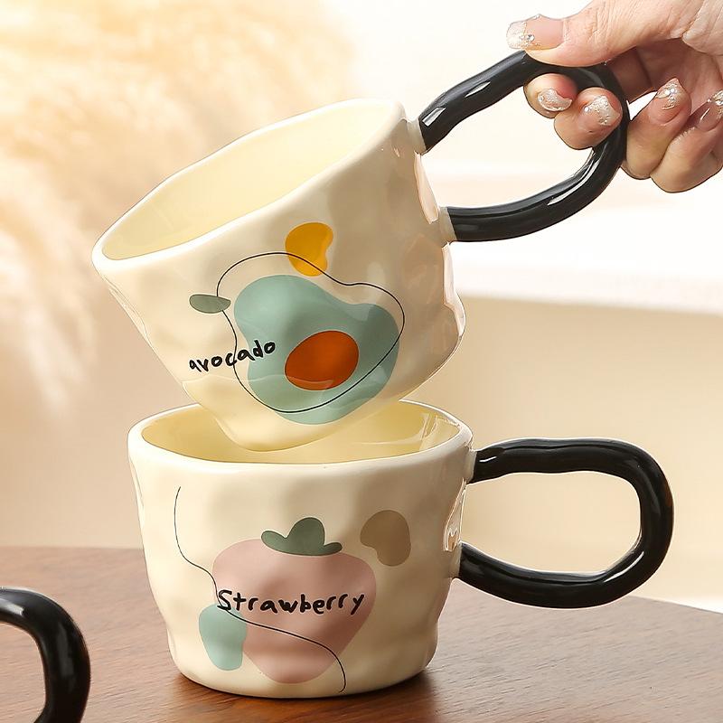 Retro Mug Design Sense Big Ears Ins Style Ceramic Cup Couple Coffee Cup Office Water Cup Home Use