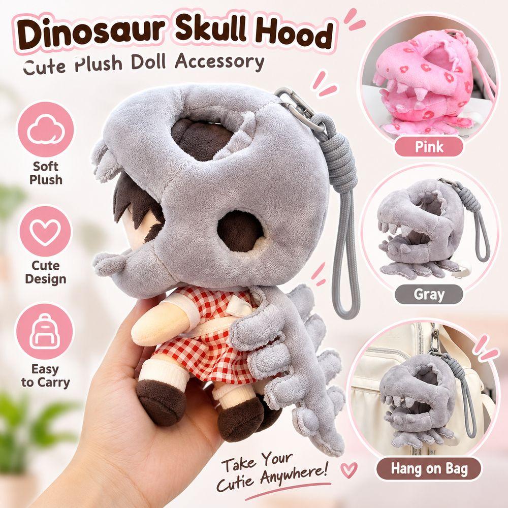Plush Fabric Dinosaur Doll Headwear Soft Stuffed Dinosaur Keychain Charm Gifts