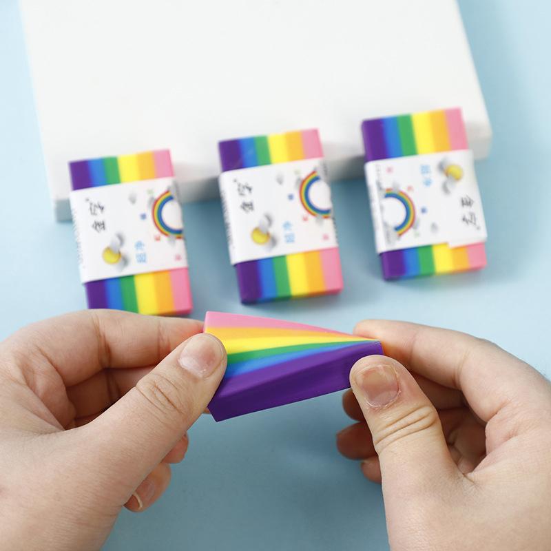 

Ластик цвета радуги, креативный мягкий резиновый ластик для школьных рисунков, поставка