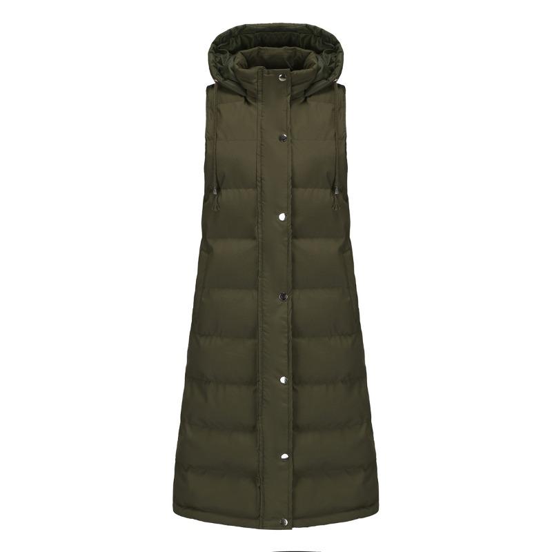 Autumn and winter new large size autumn and winter hooded long sleeveless padded casual vest 2