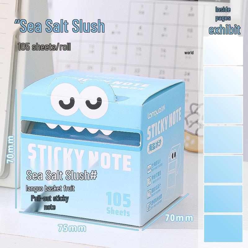 Blue Pearlescent Gradient Sticky Notes - Tearable Transparent Student Memo Stickers