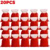 20/1Pcs Christmas Red Velvet Bags Candy Snack Gifts Drawstring Pouch Bag Jewelry Packaging Bags Christmas New Year Decorations