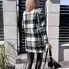 Women's Brushed Plaid Shirts Long Sleeve Flannel Lapel Button Down Pocketed Shacket Jacket Coats