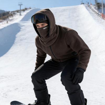 Outdoor Winter Thermo-Mütze Kaltwetter Winddicht Skifahren Motorradfahren Radfahren Fleece Gesichtsmaske Sturmhaube Kapuze Nackenschutz