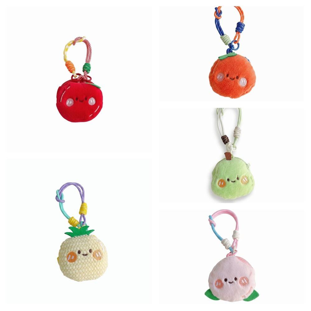 Plush Pouch Cartoon Bag Pendant Fruit Dolls Coin Purse Creative Plush Earphone Bag Women