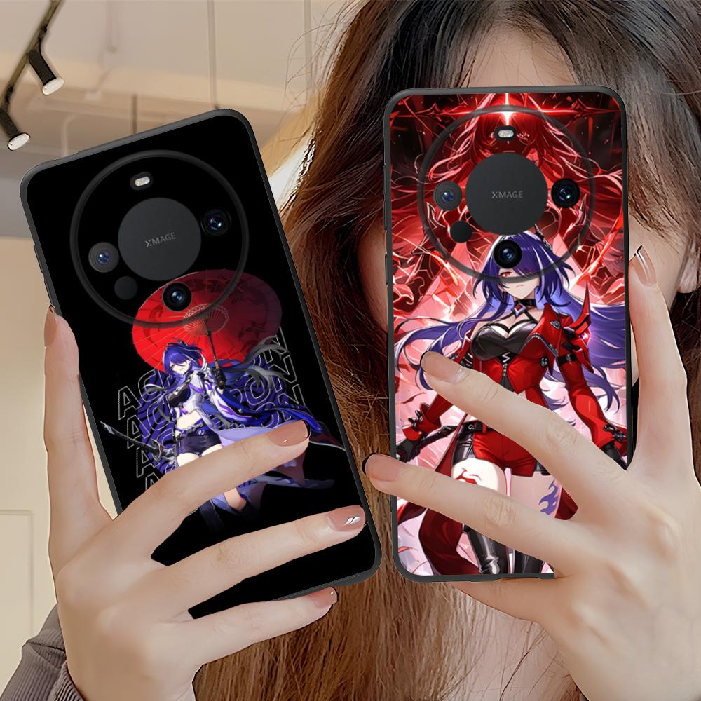 HSR Acheron Matte TPU Mobile Phone Case for Huawei Mate 60 50 40 30 20 10 Pro Plus Lite E 5G Colorful Printing Cover