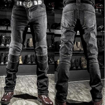 Blugi de curse de motociclete antivânt Pantaloni casual Pantaloni de protecție pentru genunchi pentru motocross off-road pentru bărbați