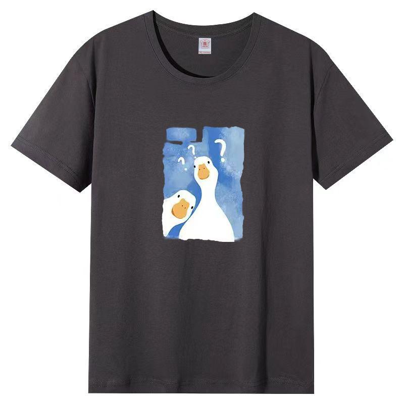 Damen Sommer Beliebtes Kurzarm-T-Shirt Baumwolle Atmungsaktiv Lockeres Oberteil Bedrucktes T-Shirt Lässig