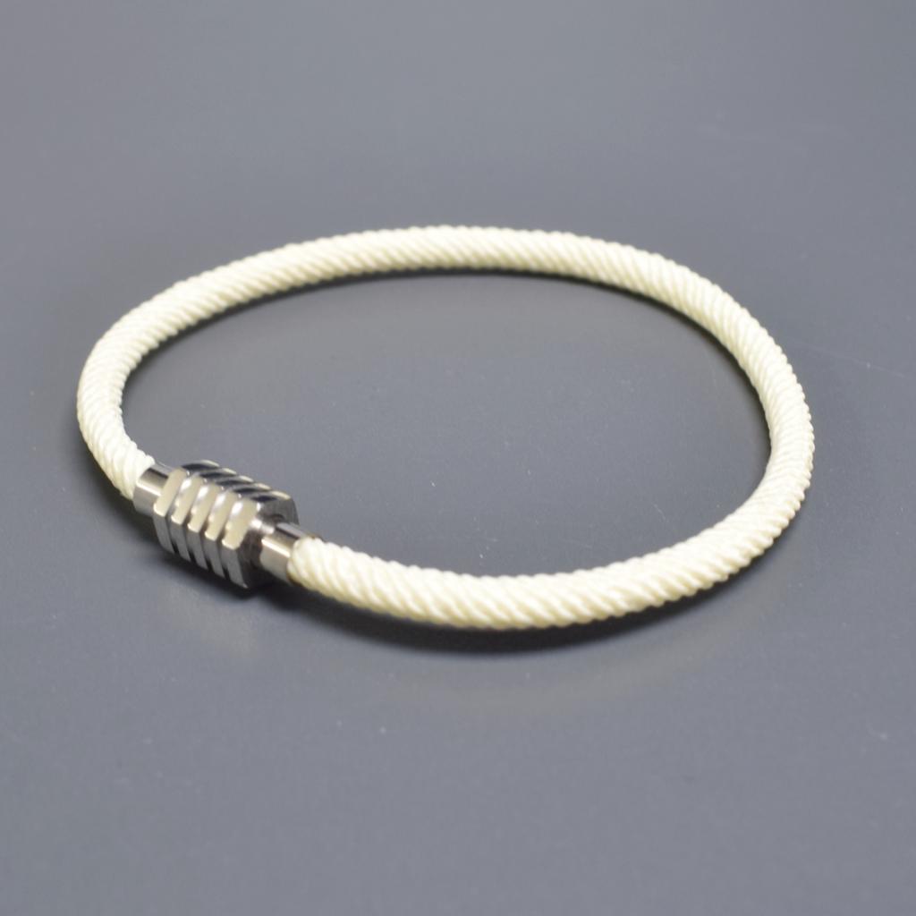 VOQ Fashion Geometric Hexagonal Stainless Steel Magnetic Buckle Rope Bracelet for Men Women Friendship Luxury Handmade Jewelry