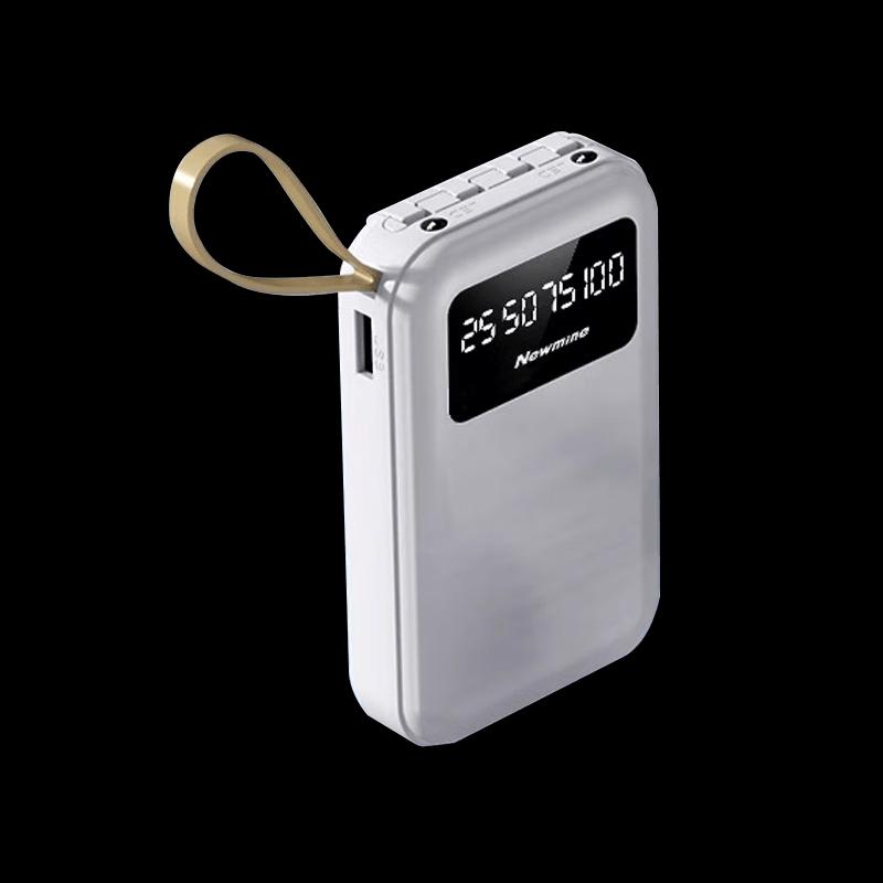 Newmine 10000mAh Power Bank with Built-in Cable