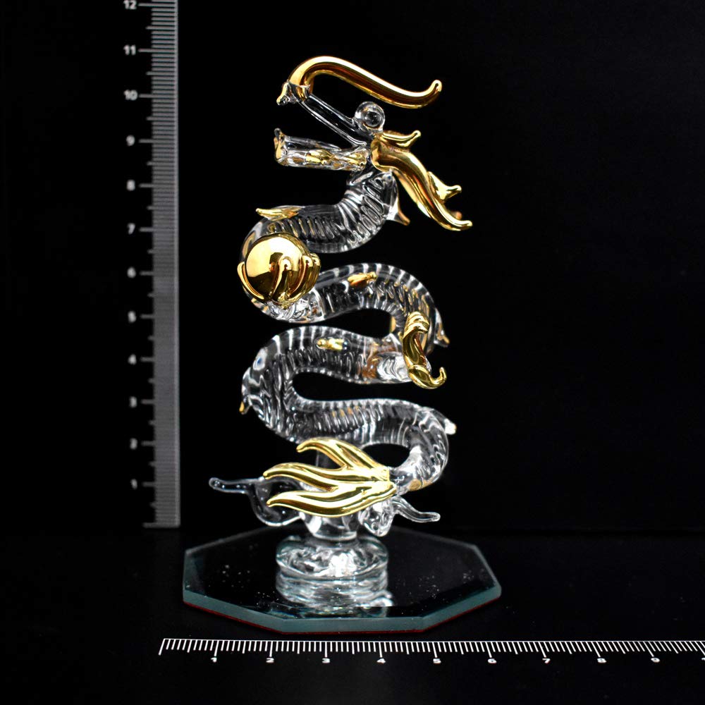 Handmade Glass Feng Shui Good Luck Ascending Dragon (S)