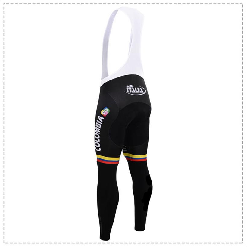 Zimní tým Colombia PRO Muži Cyklistický dres Kalhoty s náprsenkou Soupravy Ropa Ciclismo MTB Thermal Fleece Bike Oblečení Oblečení Bicicleta