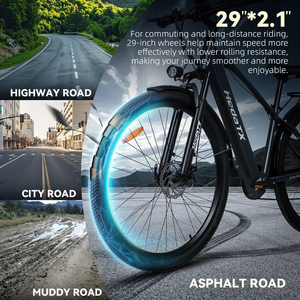 Nuova TX1 29 Pollici Telaio in Alluminio 1000W 48V16AH Batteria Nascosta 48KM/h Montagna Adulto Città Pendolarismo Famiglia 7 Velocità Bicicletta Elettrica