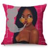 Africa Fashion Black Girl Pop Art Posters Style Decorative Cushion Cover Funky Sexy Woman Life Portrait Sofa Throw Pillow Case
