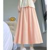 Mori Style High-Waist Pleated White Midi Skirt for Women - Summer 2025 A-Line Slimming Skirt