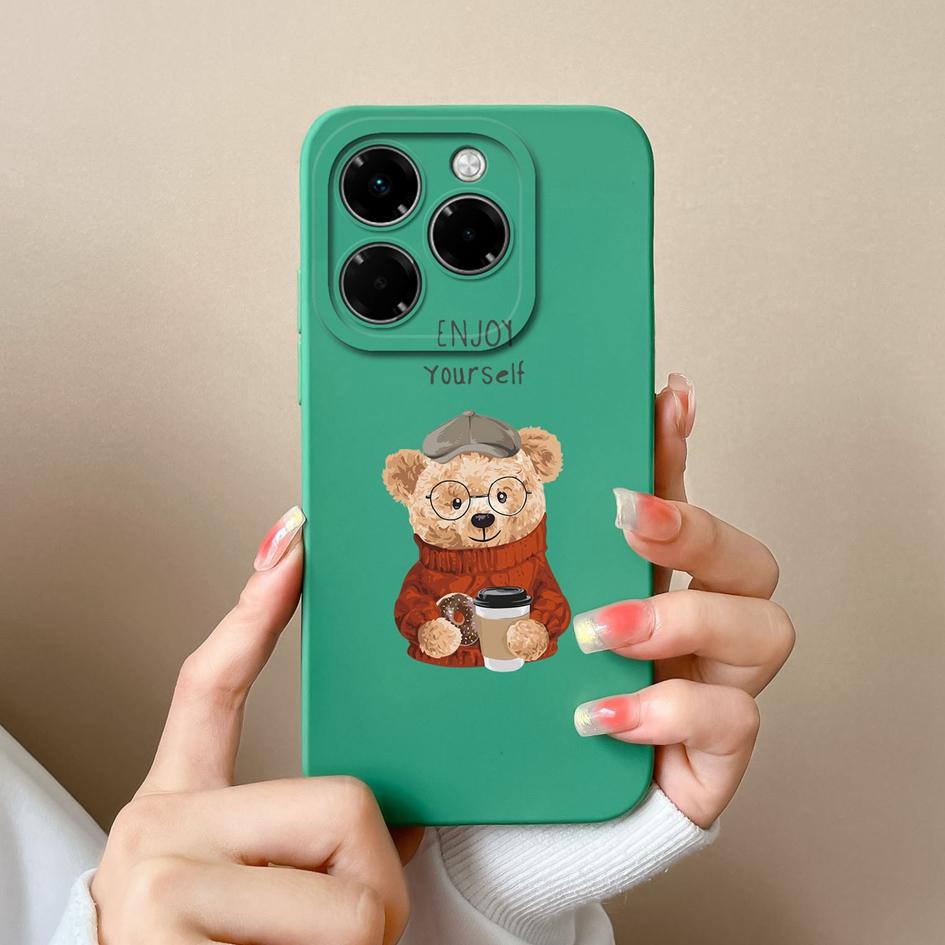 Niedliche Bärenhülle für Infinix Hot 50 Pro Plus 50i Note 40X Zero 40 Smart 9 4G 5G Niedliches Heilmuster Silikon Weicher Schutz Für Infinix Neu Capa