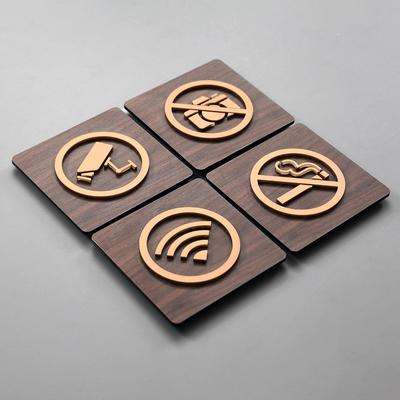95x95mm Warm Reminder Sign WIFI No Smoking Logo Warning Plaque Public Shope Wall Sign No Trespassing Warning Plaque New