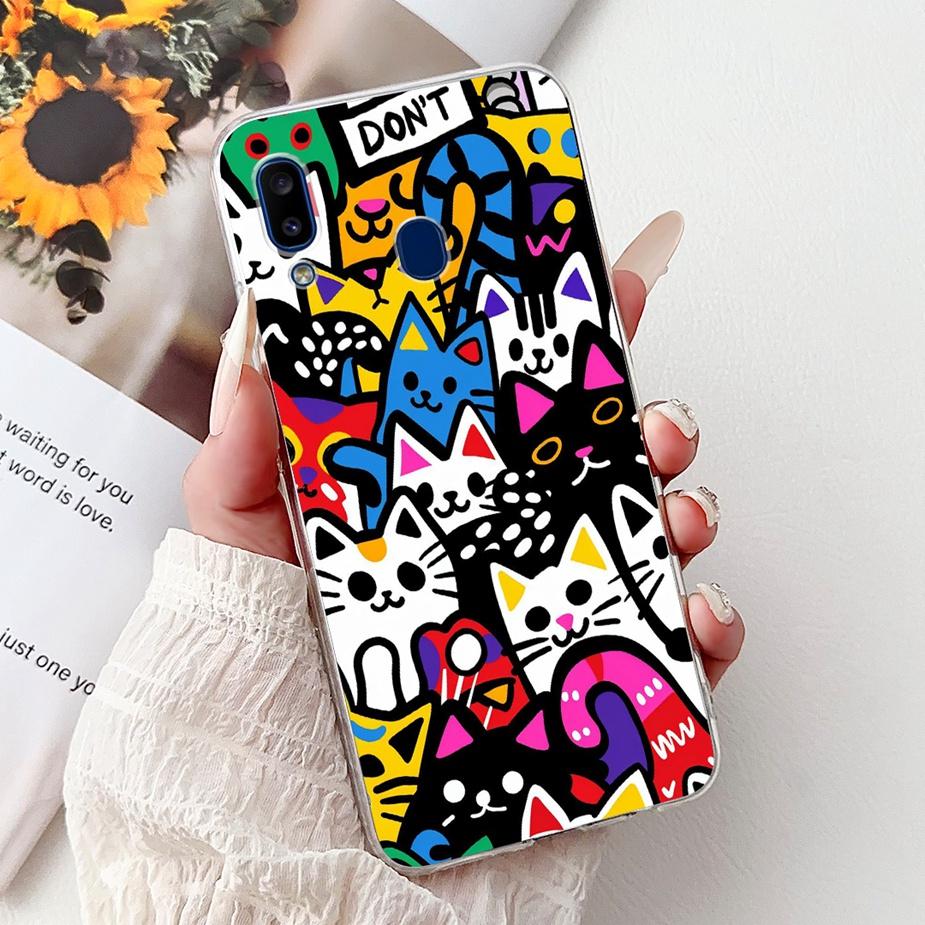 For Samsung Galaxy A10 A20 A30 Case A105F A205F A305F Cute Fashion Painted Cover Soft Silicone Case For Samsung A20 A 10 30 Bags