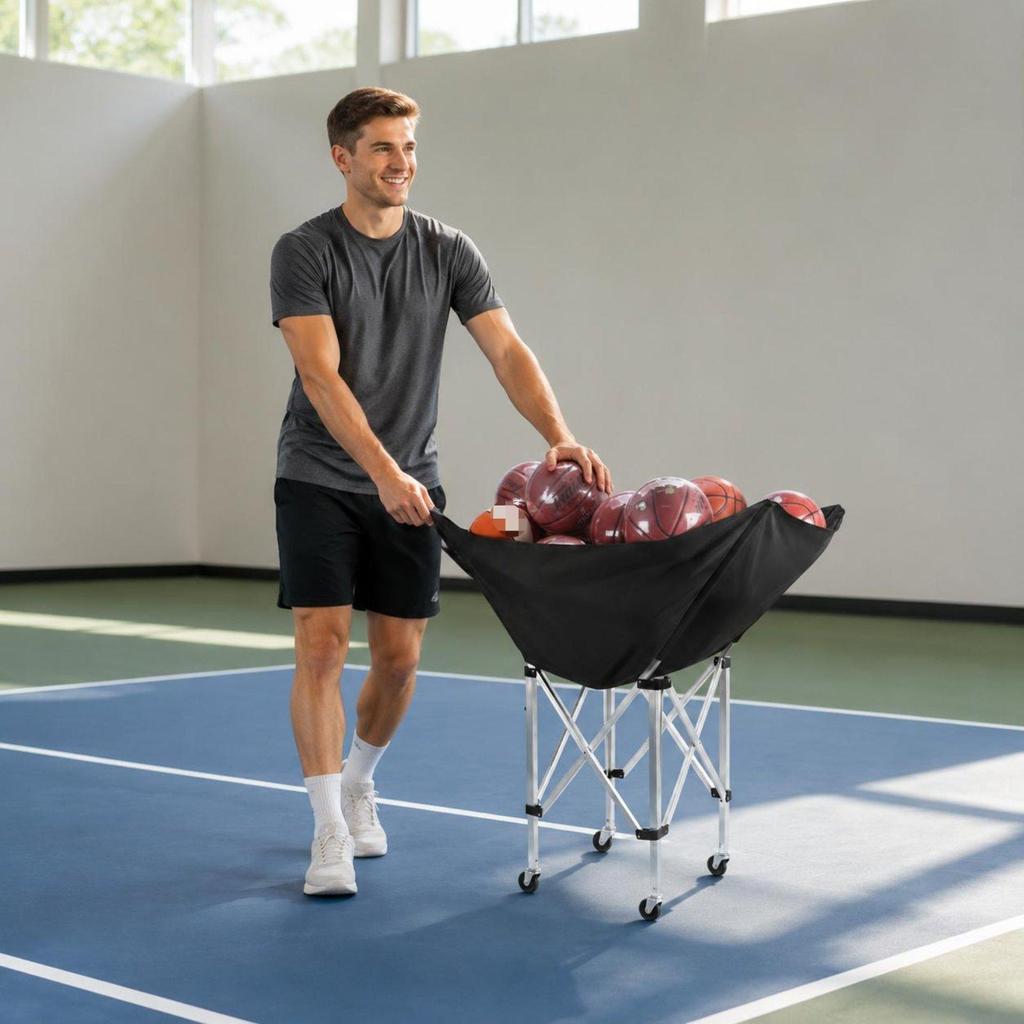 Foldable Pickleball Carrier Large Capacity Hopper Quiet