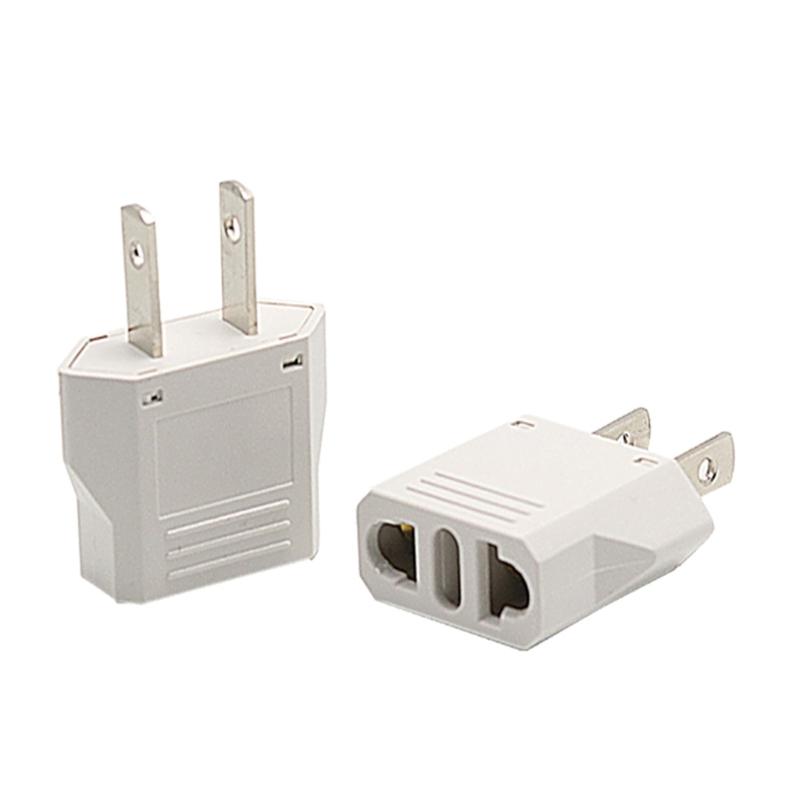 Portable Travel Plug Adaptor US To EU Plug Adapter Standard America Flat 2pin To European Round 2pin Socket Converter