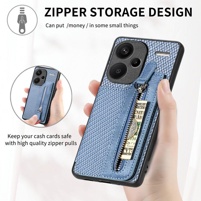 For Xiaomi Redmi Note 13 Pro 5G 4G Case Zipper Wallet Leather Back Cover For Redmi Note 13 Pro Plus Case Note 13 13Pro Funda